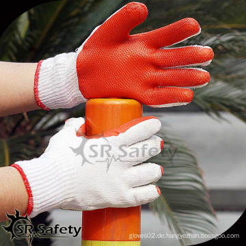 SRSAFETY 10G Strick-Gummi-Arbeitshandschuhe / Film-Latex-Handschuh-Arbeitshandschuhe Baumwollhandschuhe